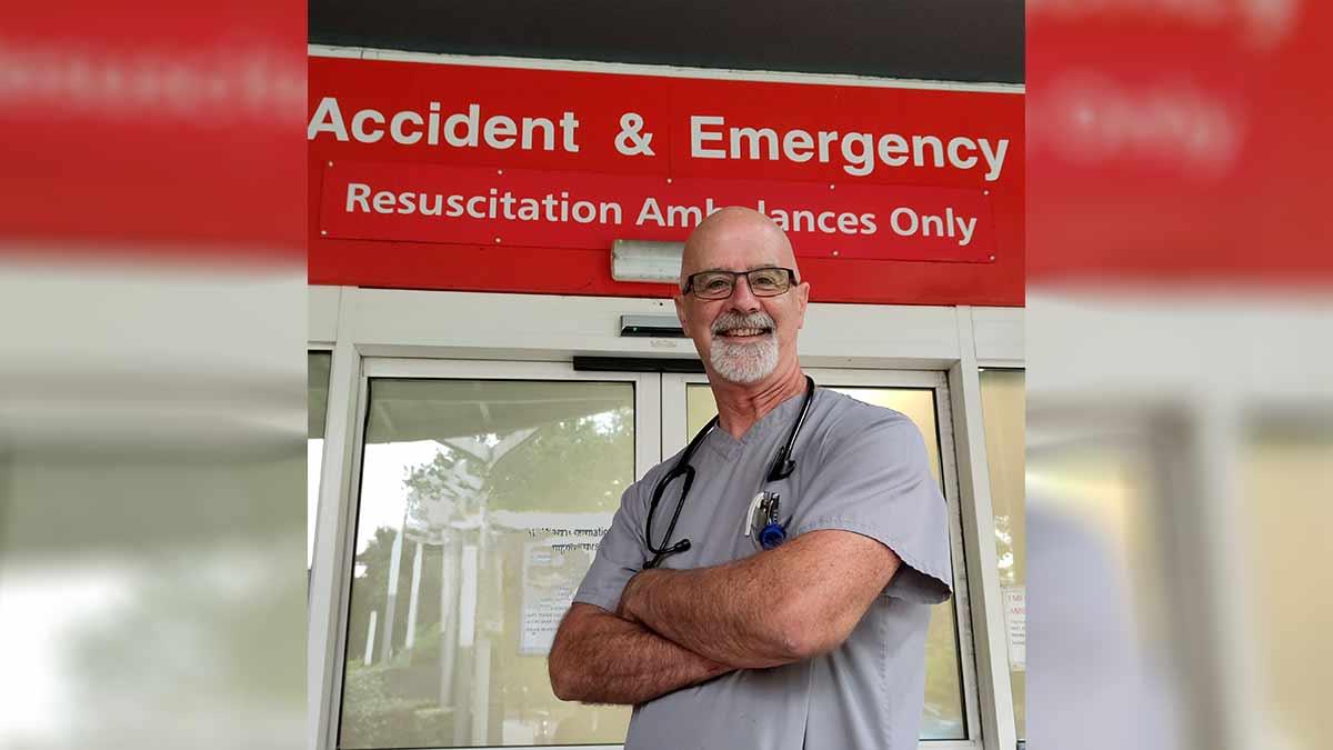 Garry stood outside Good Hope Hospital's Emergency Department